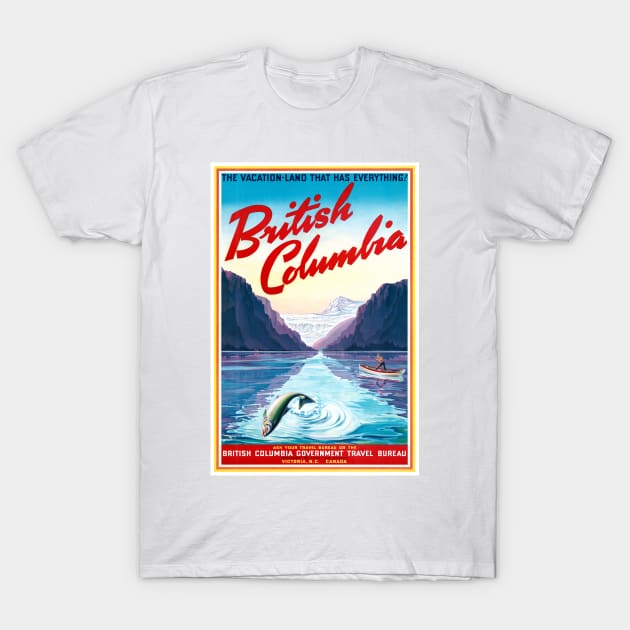 Vintage Travel Poster Canada British Columbia T-Shirt by vintagetreasure